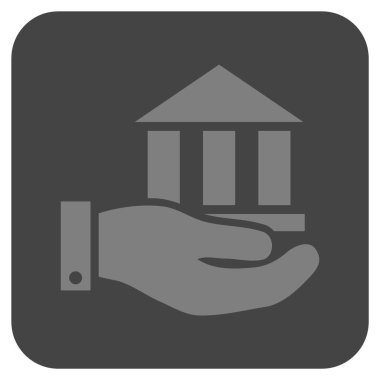 Vektör simge banka hizmet düz kare