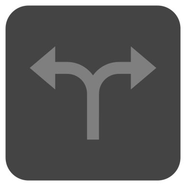 Bifurkasyon oklar sol düz kare vektör simgesi sağ