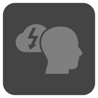 Beyin fırtınası düz kare vektör simgesi