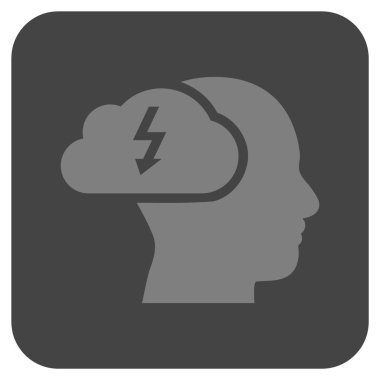 Beyin fırtınası düz kare vektör simgesi