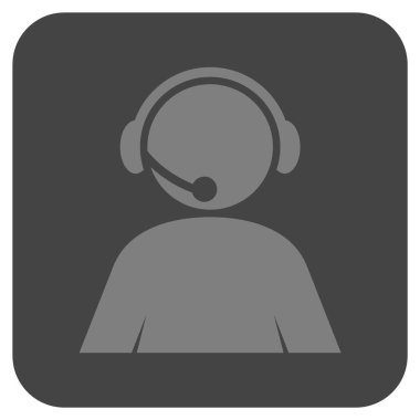 Çağrı Merkezi operatörü düz kare vektör simgesi