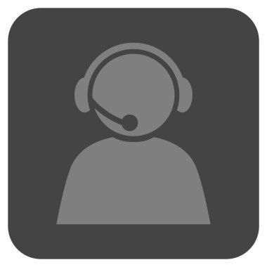 Çağrı Merkezi operatörü düz kare vektör simgesi