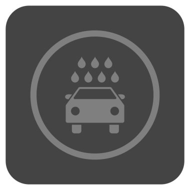 Araba duş düz kare vektör simgesi