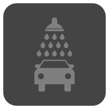 Araba duş düz kare vektör simgesi