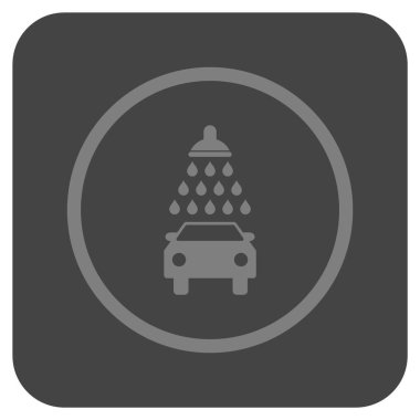 Araba duş düz kare vektör simgesi