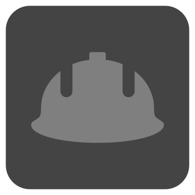 İnşaat kask düz kare vektör simgesi