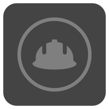 İnşaat kask düz kare vektör simgesi