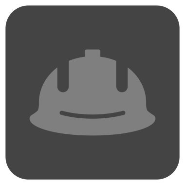 İnşaat kask düz kare vektör simgesi