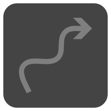 Eğri ok düz kare vektör simgesi