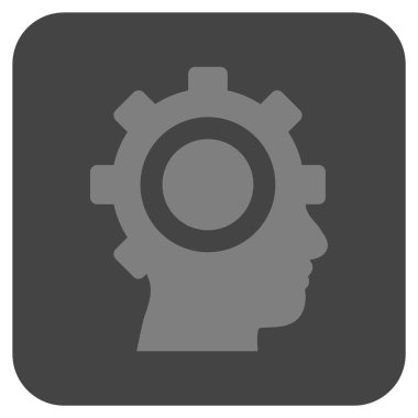 Cyborg vites düz kare vektör simgesi