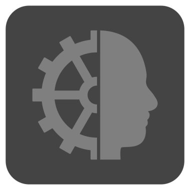 Cyborg vites düz kare vektör simgesi