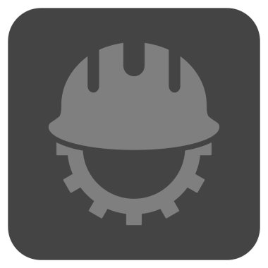 Geliştirme işçisi düz kare vektör simgesi