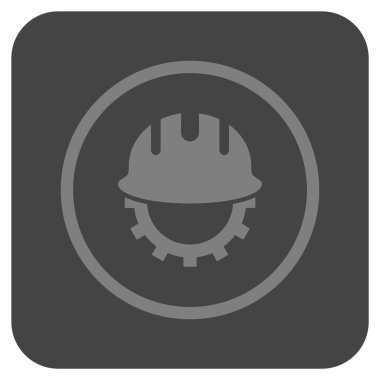 Geliştirme işçisi düz kare vektör simgesi