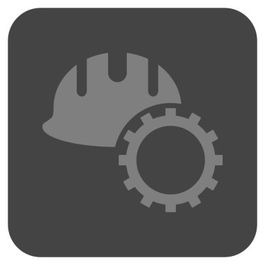 Geliştirme işçisi düz kare vektör simgesi