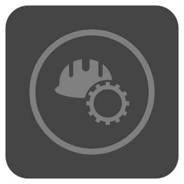 Geliştirme işçisi düz kare vektör simgesi