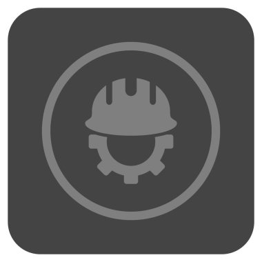 Geliştirme işçisi düz kare vektör simgesi