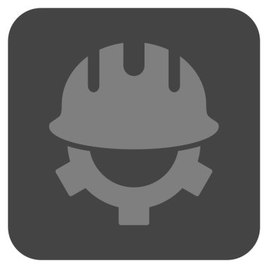 Geliştirme kask düz kare vektör simgesi