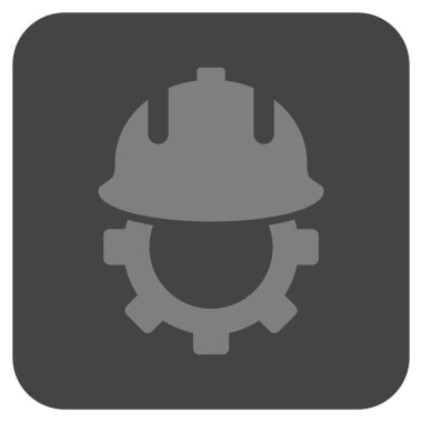 Geliştirme kask düz kare vektör simgesi