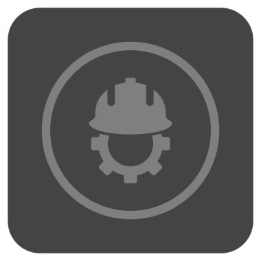 Geliştirme kask düz kare vektör simgesi