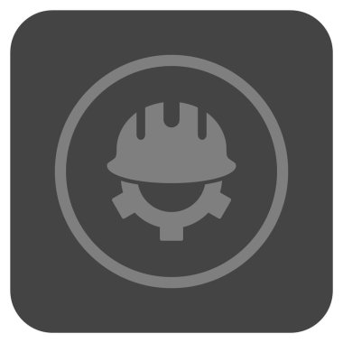 Geliştirme kask düz kare vektör simgesi