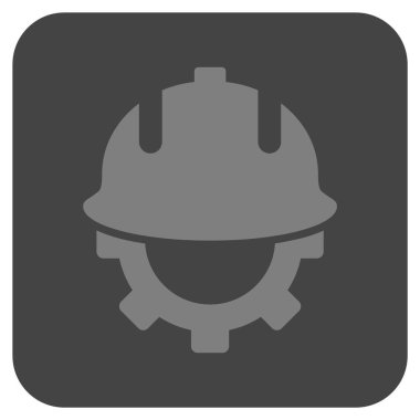 Geliştirme kask düz kare vektör simgesi