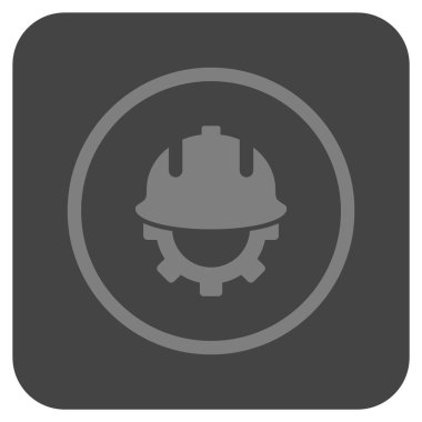 Geliştirme kask düz kare vektör simgesi