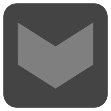 Düz aşağı yön vektör simgesi kare