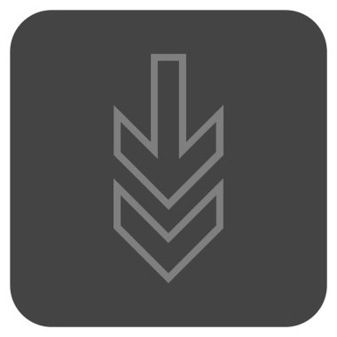 Düz aşağı yön vektör simgesi kare