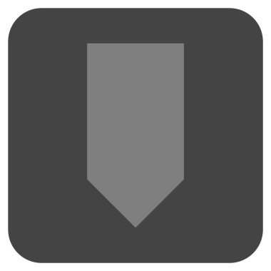 Düz aşağı yön vektör simgesi kare