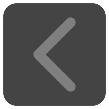 Düz sol yön vektör simgesi kare