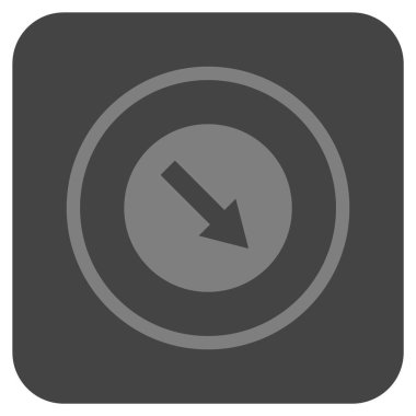 Aşağı doğru yuvarlak ok düz kare vektör simgesi