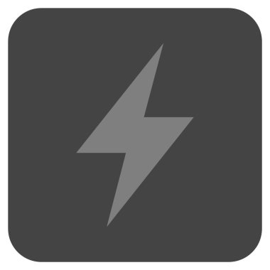 Elektrik Strike düz kare vektör simgesi