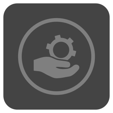 Mühendislik hizmet düz kare vektör simgesi