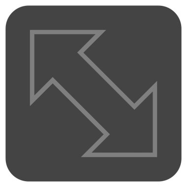 Exchange çapraz düz kare vektör simgesi