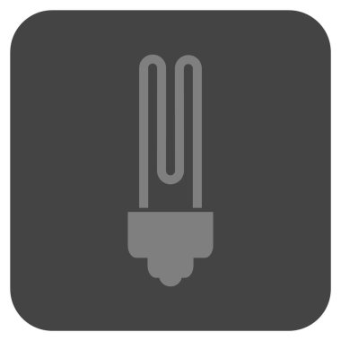 Floresan ampul düz kare vektör simgesi