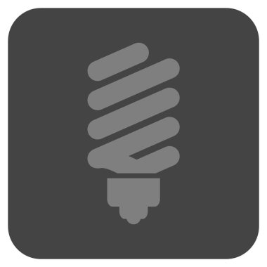 Floresan ampul düz kare vektör simgesi