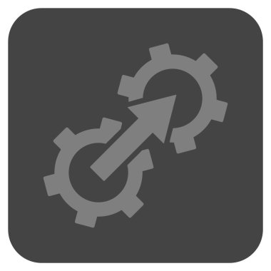 Dişli Tümleştirme düz kare vektör simgesi