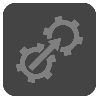 Dişli Tümleştirme düz kare vektör simgesi