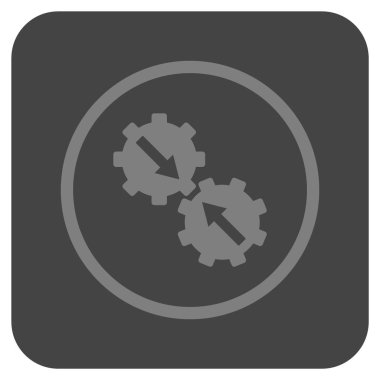 Dişli Tümleştirme düz kare vektör simgesi