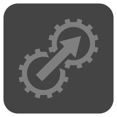 Dişli Tümleştirme düz kare vektör simgesi