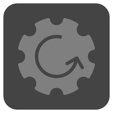 Dişli döndürme düz kare vektör simgesi