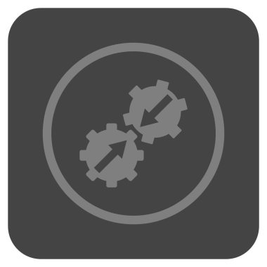 Dişli Tümleştirme düz kare vektör simgesi