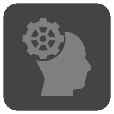 Düz kare vektör simge kafa dişli