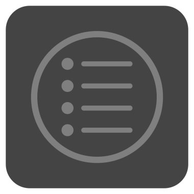 Öğeleri düz kare vektör simgesi