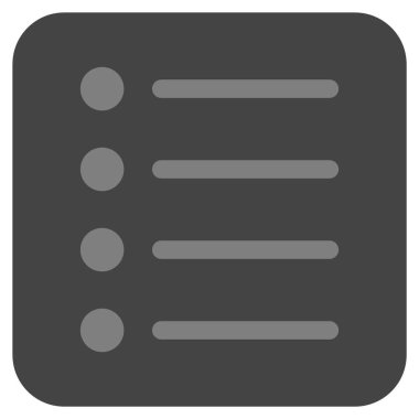 Öğeleri düz kare vektör simgesi