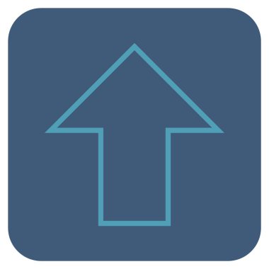 Düz yukarı ok vektör simgesi kare