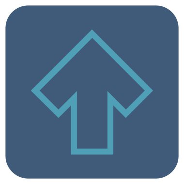 Düz yukarı ok vektör simgesi kare