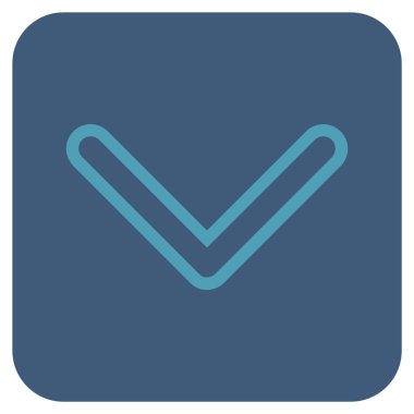 Vektör simge düz aşağı ok ucu kare