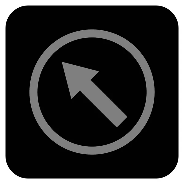 Afgeronde pijl-omhoog-links plat vierkant Vector Icon — Stockvector