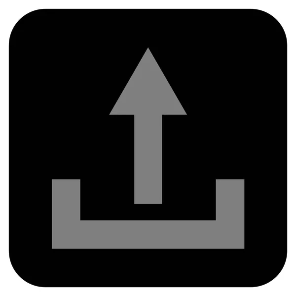 Platte vierkante Vector pictogram uploaden — Stockvector